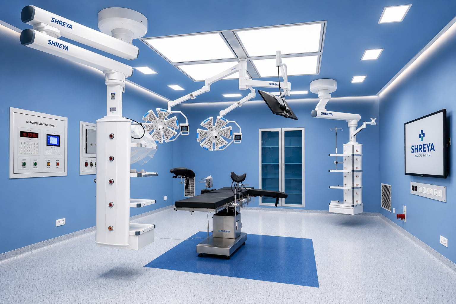 Modular OT, Pendant Laminar Air Flow,S S Door,HPL Door
